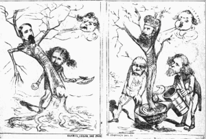 Caricatura antidinastica publicata in Ghimpele in 1872